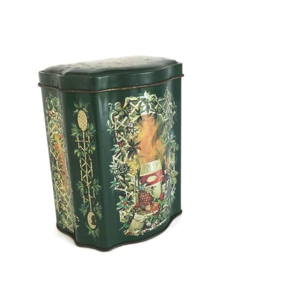 Christmas Tin Canister Made in England for Avon Christmas 1981, Tea Caddy, Coffe - Picture 7 of 10